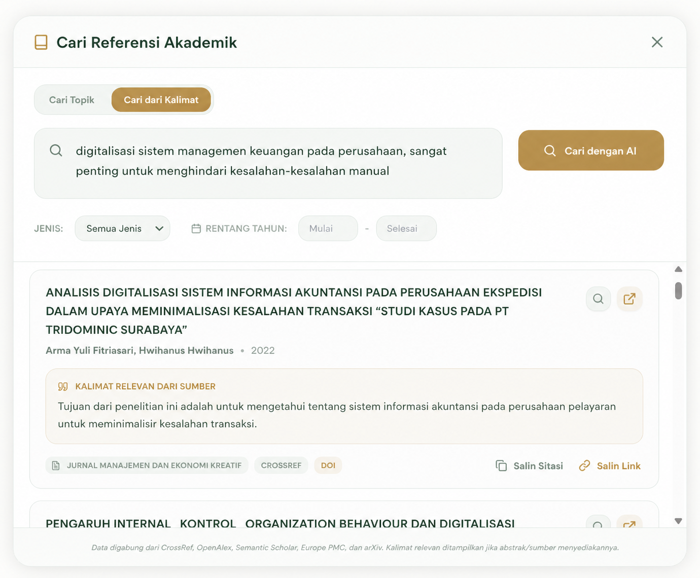 Cari Referensi Akademik Makalify
